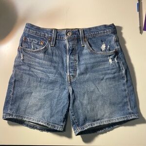 Levi's Women's 501 Originals High Rise Mid Length Jeans Shorts